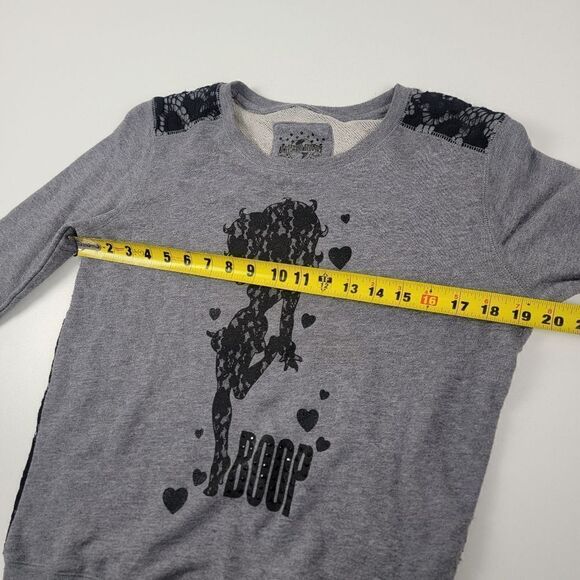 Universal Studios Sweatshirt Laced Crewneck Pullover Gray Black Womens Medium - Picture 9 of 11